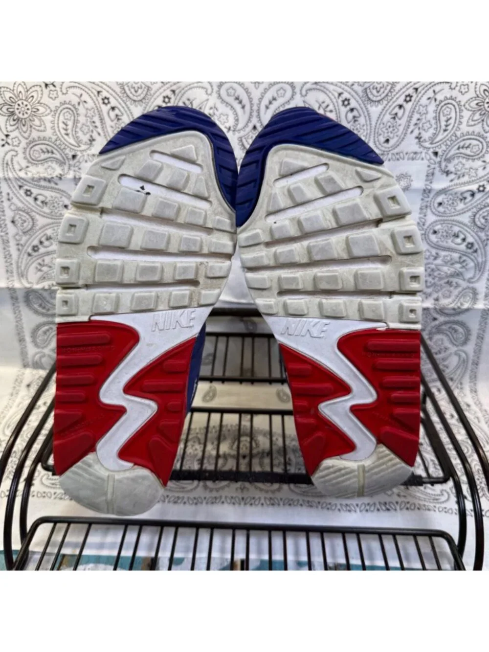 Nike Air Max 90 USA Youth 2.5Y Red/White/Blue DA9022-100 Athletic Sneakers
